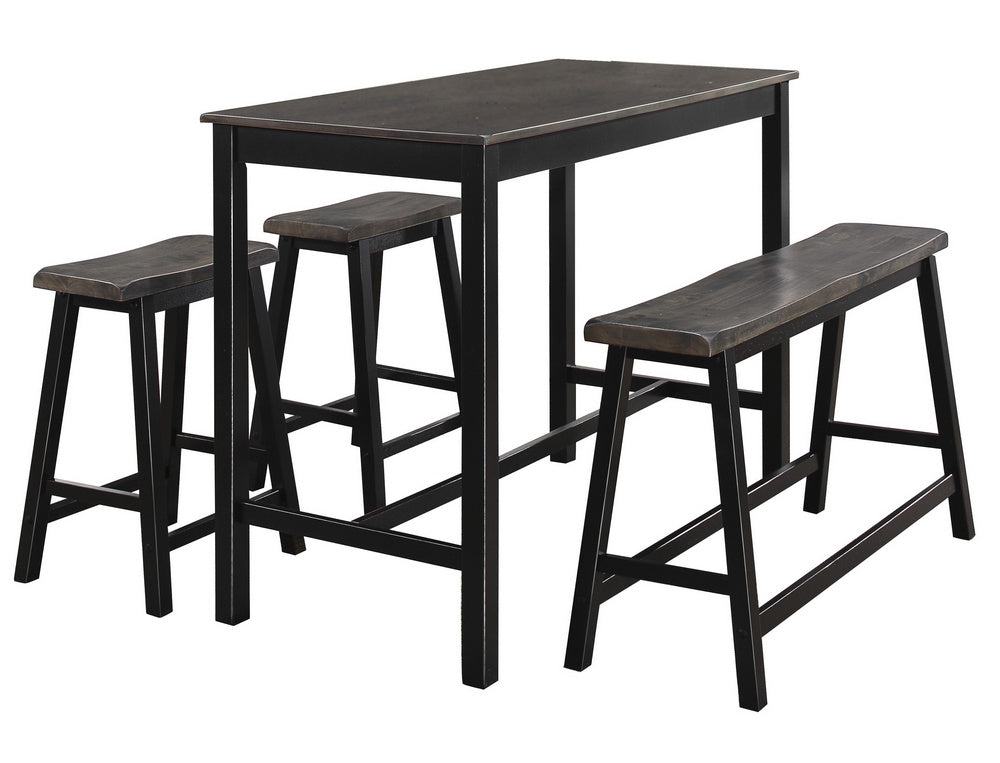 Visby 4-Pc Black & Gray Wood Counter Height Set