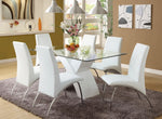 Wailoa White Dining Table with Glass Top