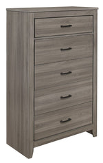 Waldorf Gray Wood 5-Drawer Chest