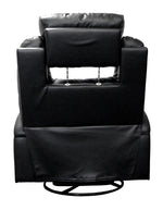 Waterlily Black Boned Leather Match Manual Rocker Recliner