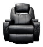 Waterlily Black Boned Leather Match Manual Rocker Recliner