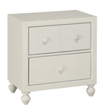 Wellsummer White Wood 2-Drawer Nightstand