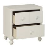 Wellsummer White Wood 2-Drawer Nightstand