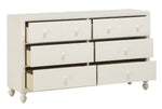 Wellsummer White Wood 6-Drawer Dresser