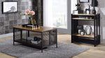 Winam Antique Oak & Black Wood/Metal Coffee Table