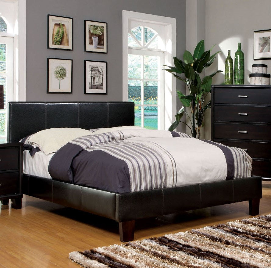 Winn Park Espresso Leatherette Queen Bed