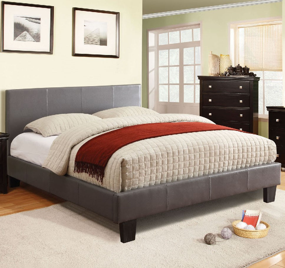 Winn Park Gray Leatherette King Bed