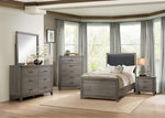 Woodrow Weathered PU Leather Twin Bed