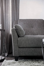 Yazmin Gray Linen-like Fabric Sofa