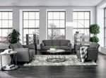 Yazmin Gray Linen-like Fabric Sofa