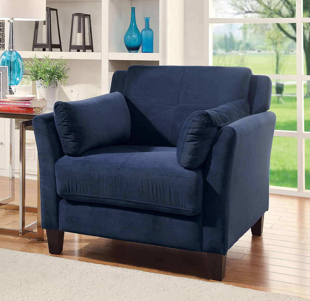 Ysabel Navy Flannelette Fabric Chair