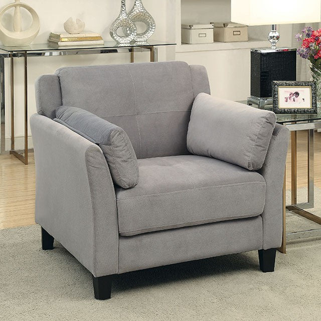 Ysabel Warm Gray Flannelette Fabric Chair