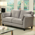 Ysabel Warm Gray Flannelette Fabric Loveseat