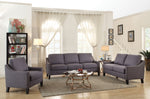 Zapata Gray Linen Loveseat with Nailhead Trim