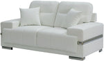 Zibak White Breathable Leatherette Loveseat