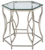 Zola Chrome Metal/Tempered Glass End Table