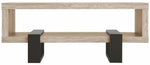 Zorah Grey Driftwood Coffee Table with Black Metal Legs