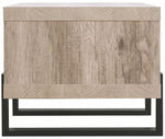 Zorah Grey Driftwood Coffee Table with Black Metal Legs