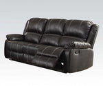 Zuriel 3-Pc Black PU Leather Manual Recliner Sofa Set