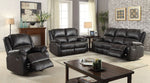 Zuriel Black PU Leather Manual Recliner Sofa