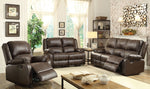 Zuriel Brown PU Leather Manual Recliner Loveseat