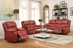 Zuriel Red PU Leather Manual Recliner Loveseat