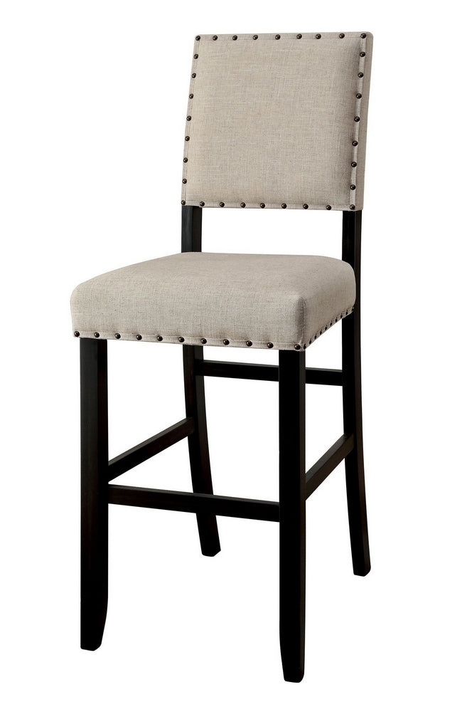 Sania 2 Beige Fabric/Antique Black Bar Chairs