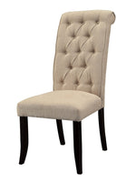 Marshall 2 Beige Fabric/Black Wood Side Chairs