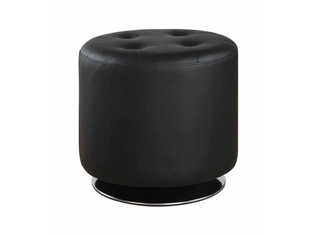 Itxaso Black Leatherette Ottoman