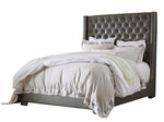 Coralayne Gray Faux Leather King Bed (Oversized)