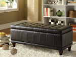 Afton Dark Brown Bi-Cast Vinyl Lift Top Storage Bench