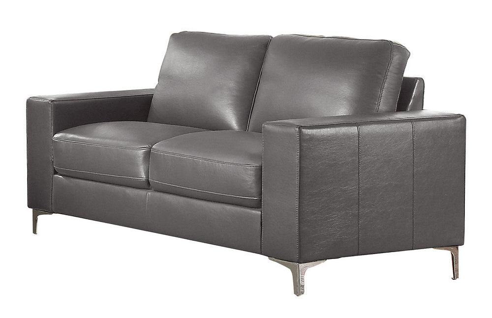 Iniko Gray Leather Gel Match Loveseat