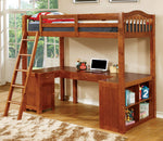 Dutton Oak Twin Loft Bed with Workstation