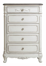 Cinderella Antique White/Grey Wood 5-Drawer Chest