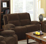 Haven Dark Brown Manual Recliner Loveseat