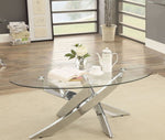 Laila Chrome Metal/Tempered Glass Coffee Table