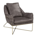 Crosshaven Dark Gray Faux Leather Accent Chair