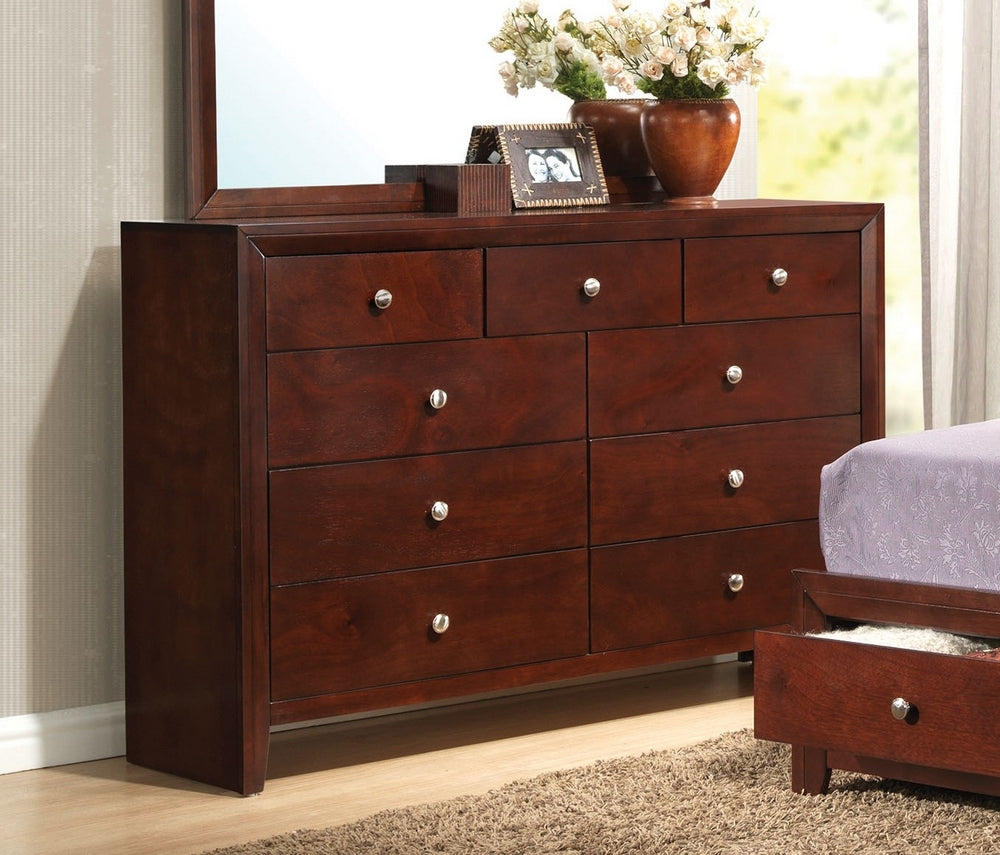 Ilana Brown Cherry Wood 9-Drawer Dresser