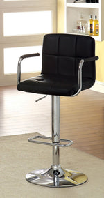 Corfu Black Leatherette/Chrome Bar Stool