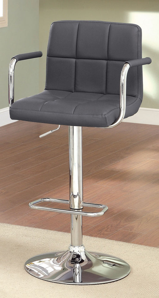 Corfu Gray Leatherette/Chrome Bar Stool