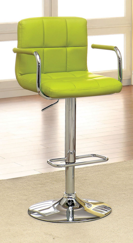 Corfu Lime Leatherette/Chrome Bar Stool