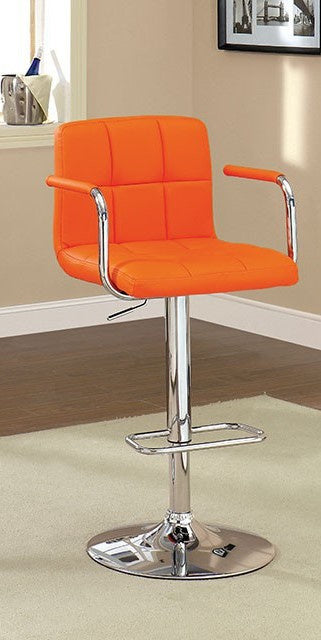 Corfu Orange Leatherette/Chrome Bar Stool