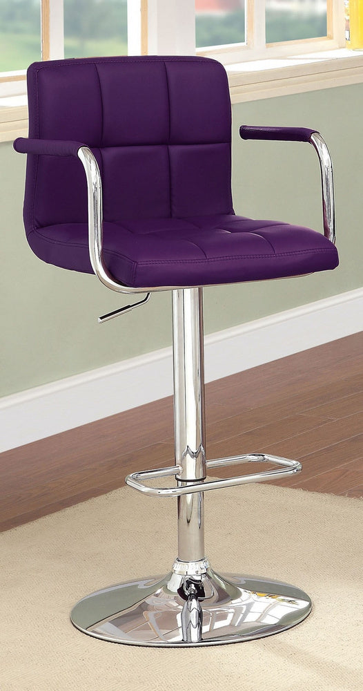 Corfu Purple Leatherette/Chrome Bar Stool