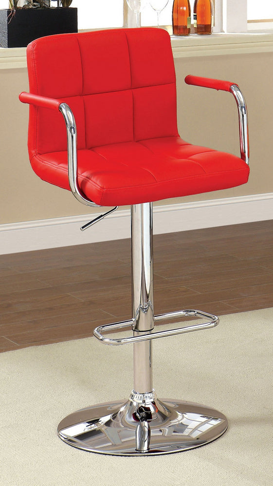 Corfu Red Leatherette/Chrome Bar Stool