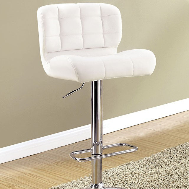 Kori White Leatherette/Chrome Bar Stool