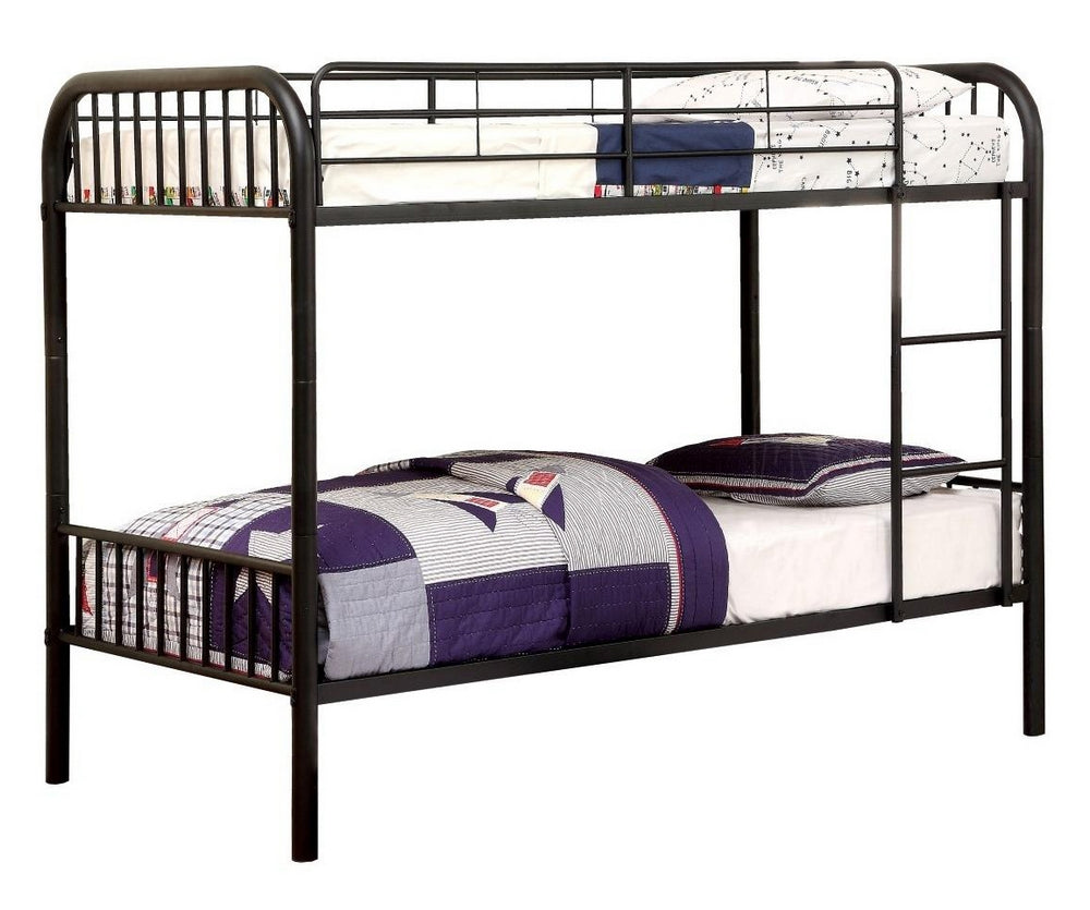 Rainbow Black Twin over Twin Bunk Bed