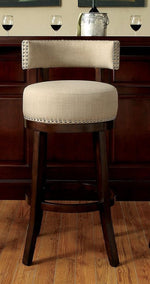 Lynsey 2 Dark Oak Beige 25" Bar Stools