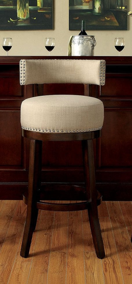 Lynsey 2 Dark Oak Beige 30" Bar Stools