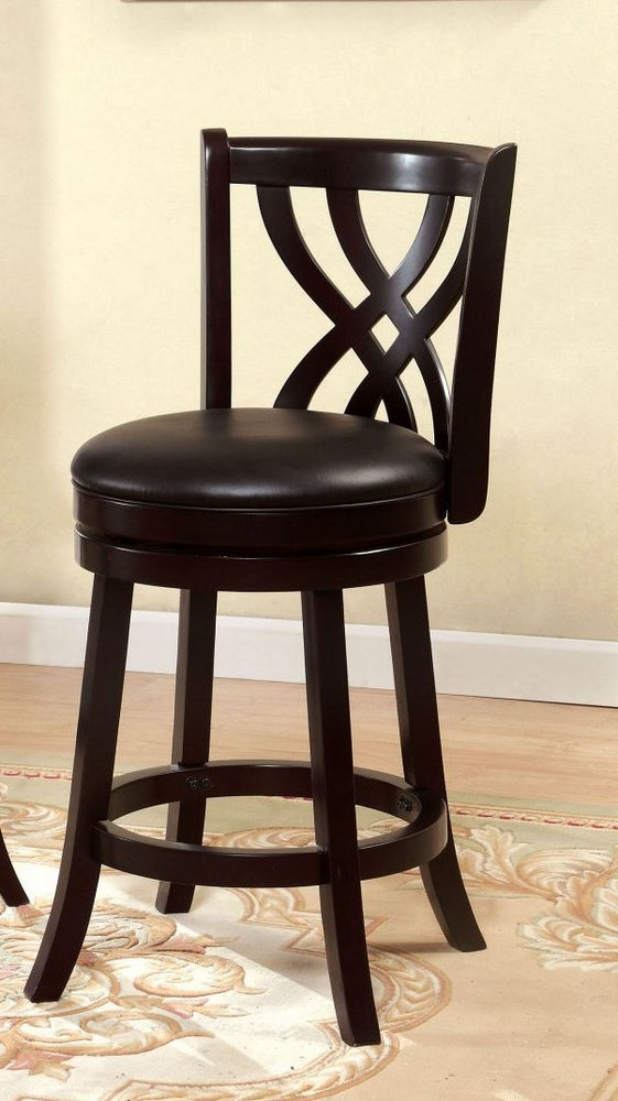 Wendel Espresso Leatherette/Wood 24" Bar Stool