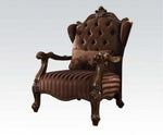 Versailles Brown Velvet/Cherry Oak Accent Chair with 1 Pillow